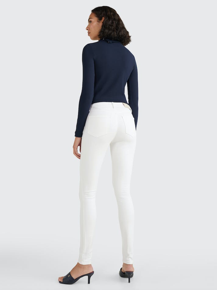 Tommy Hilfiger Harlem High Rise Super Skinny TH Flex White Women's Jeans White | NekB3fT0q2XM