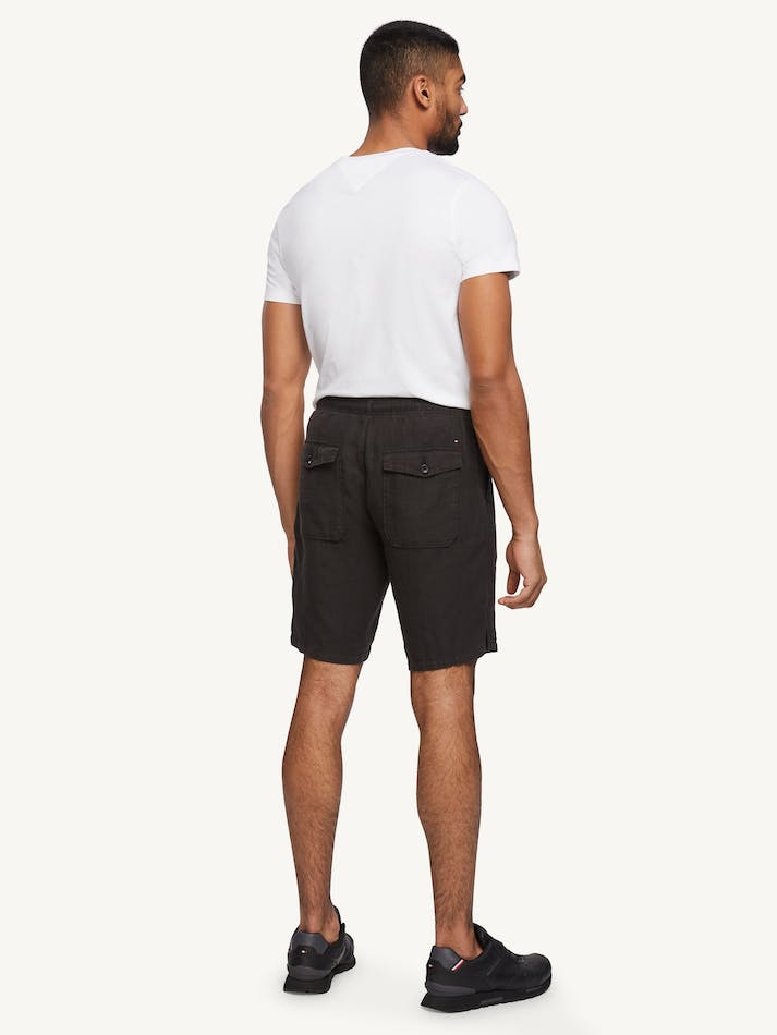 Tommy Hilfiger Harlem Pull On Linen Men's Shorts Black | X1mDy6u1SXjx