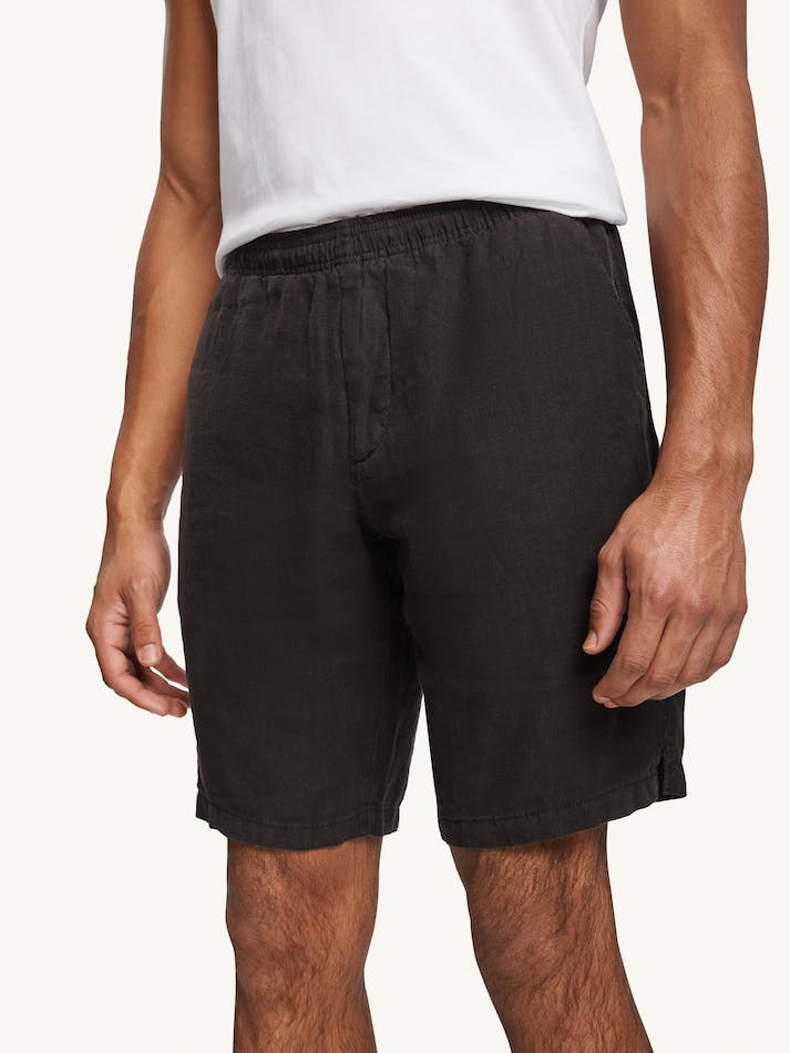 Tommy Hilfiger Harlem Pull On Linen Men\'s Shorts Black | X1mDy6u1SXjx