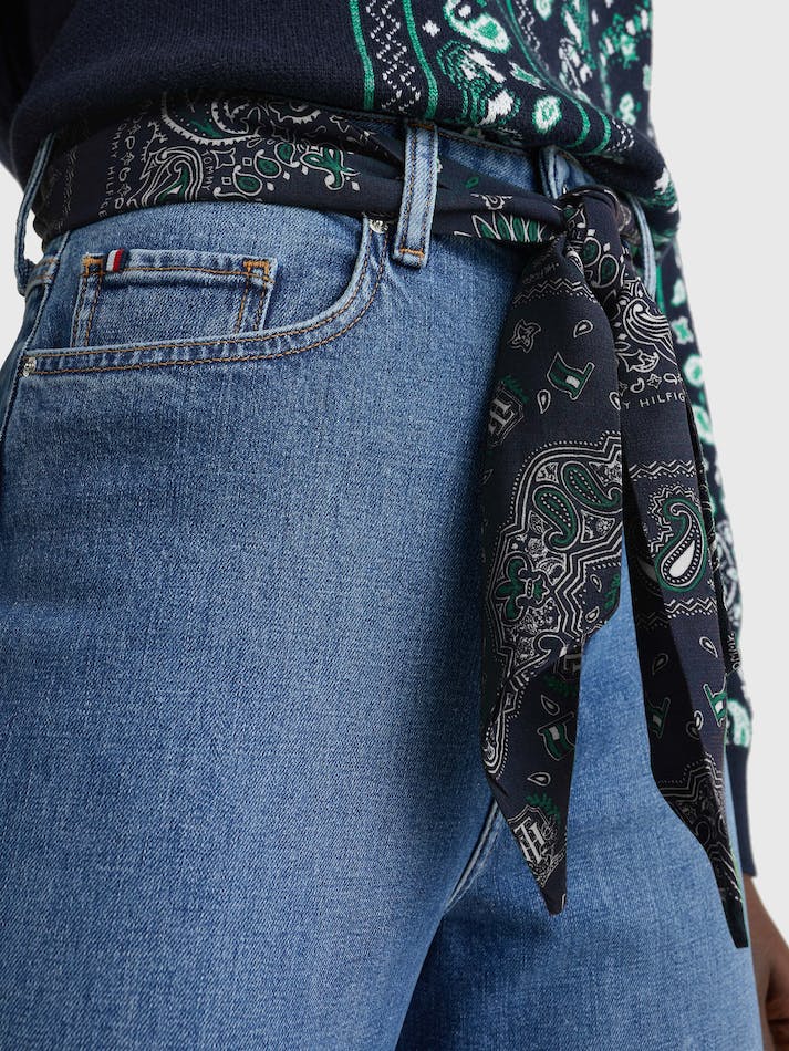 Tommy Hilfiger High Rise Balloon Bandana Belt Women's Jeans Mify | lF9ydJAU1gdU