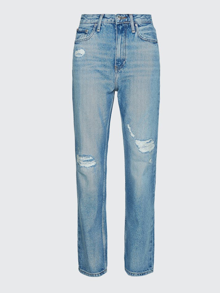 Tommy Hilfiger High Rise Straight Distressed Women's Jeans Babe | 0vgUkdZNHMBT