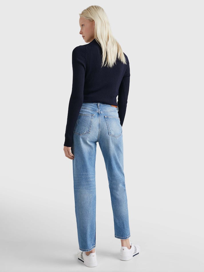 Tommy Hilfiger High Rise Straight Distressed Women's Jeans Babe | 0vgUkdZNHMBT