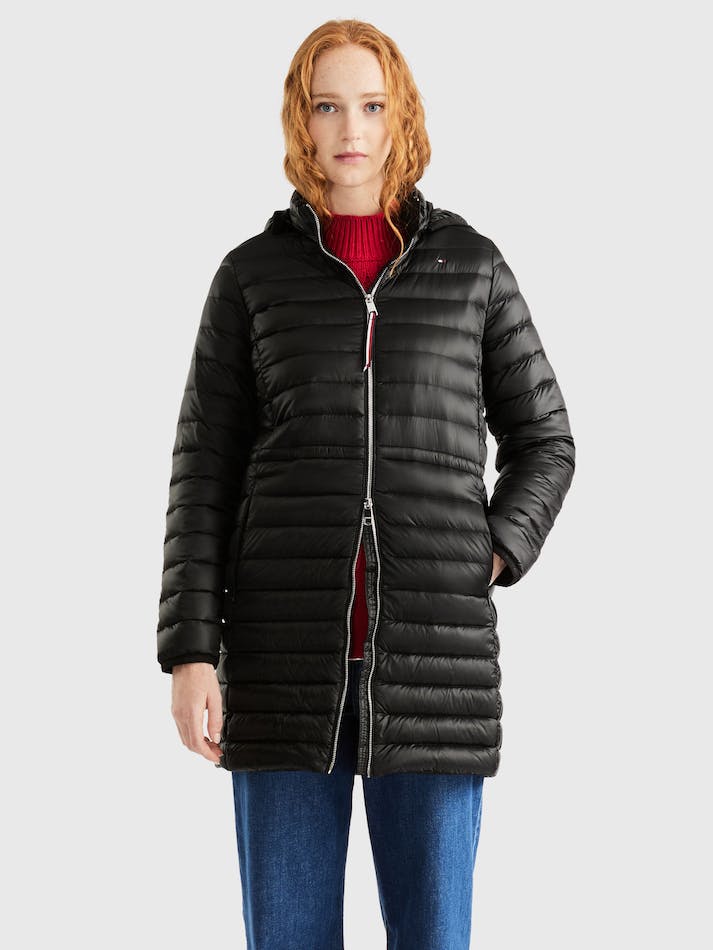 Tommy Hilfiger Hooded Quilted Down Women\'s Coats Black | Nll3y4zKPXSs