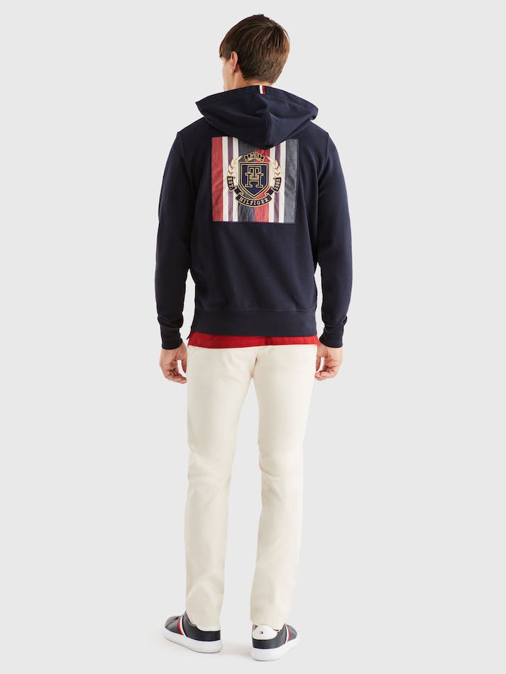 Tommy Hilfiger Icon Back Patch Men's Hoodie Blue | EM5OxcMfWcmh