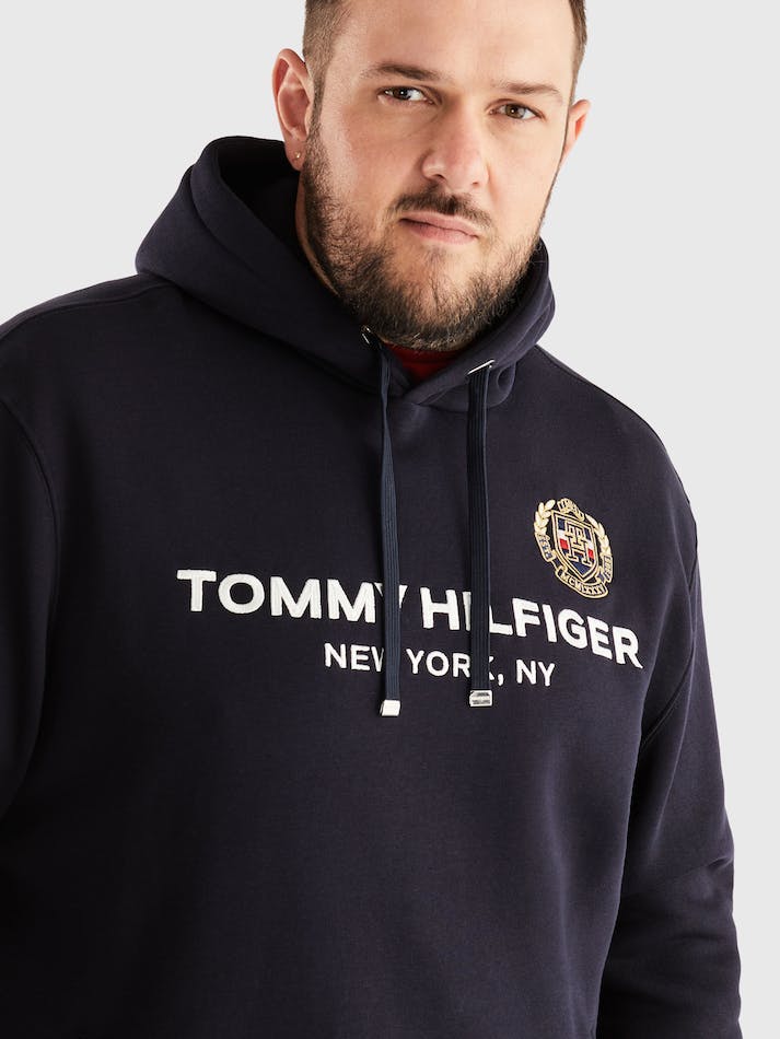 Tommy Hilfiger Icon Stack Crest Men's Hoodie Blue | A2IktA18QwP4