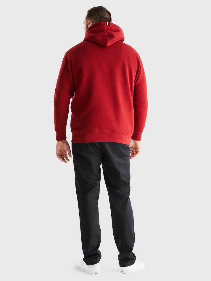 Tommy Hilfiger Icon Stack Crest Men's Hoodie Red | 4EuxT3o8CyIn