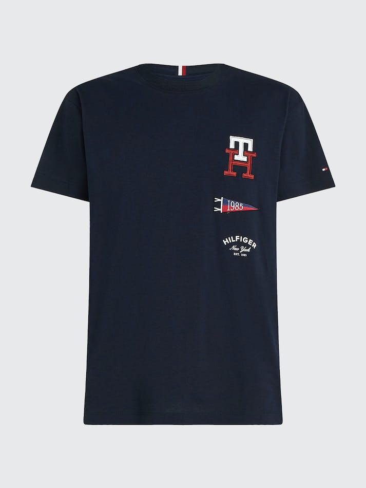 Tommy Hilfiger Icons Archive Fit Logo Men's T Shirts Blue | SXcKufatpRRT