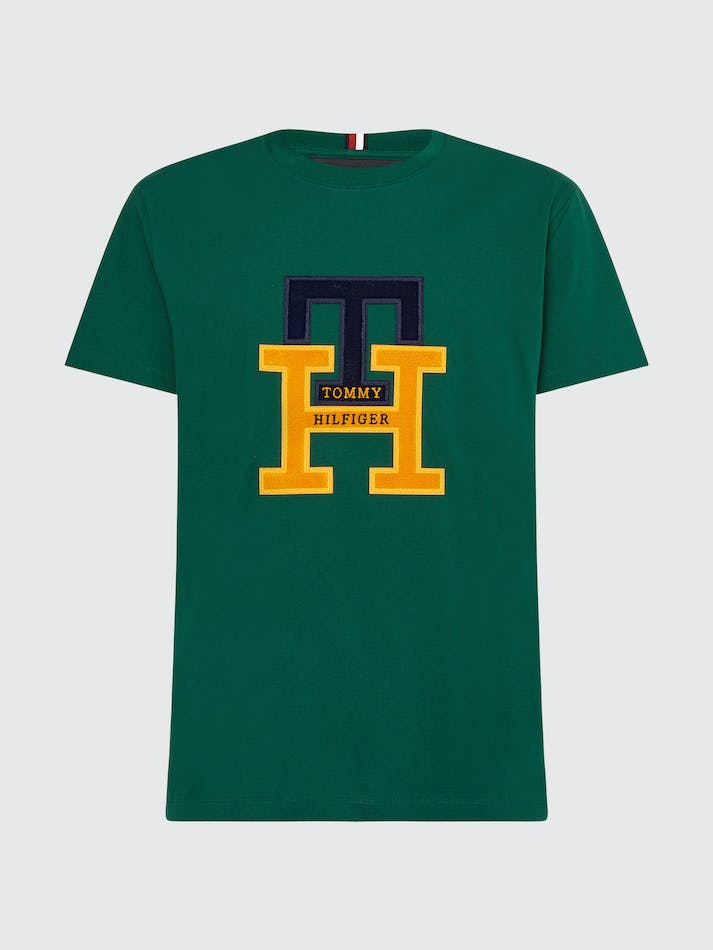 Tommy Hilfiger Icons Black Watch Tartan Monogram Men's T Shirts Green | TlYtsV6Ecbng