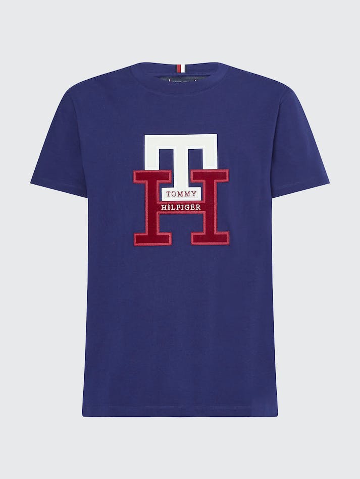 Tommy Hilfiger Icons Black Watch Tartan Monogram Men's T Shirts Navy | hFEbuBidrEXL