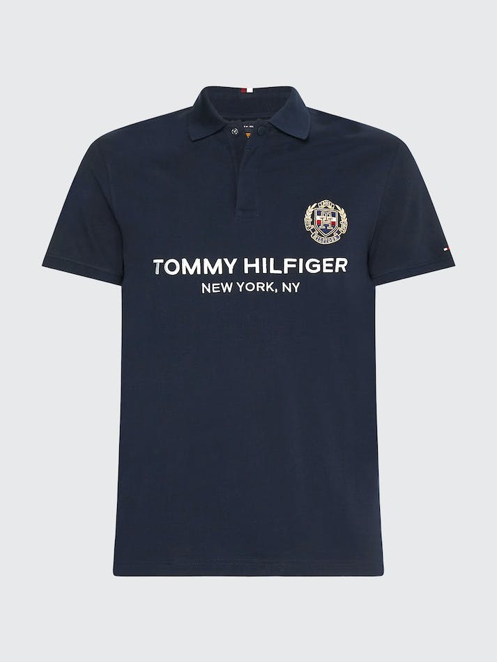 Tommy Hilfiger Icons Crest Slim Fit Men's Polo Shirts Blue | C1fNKvRMBtif