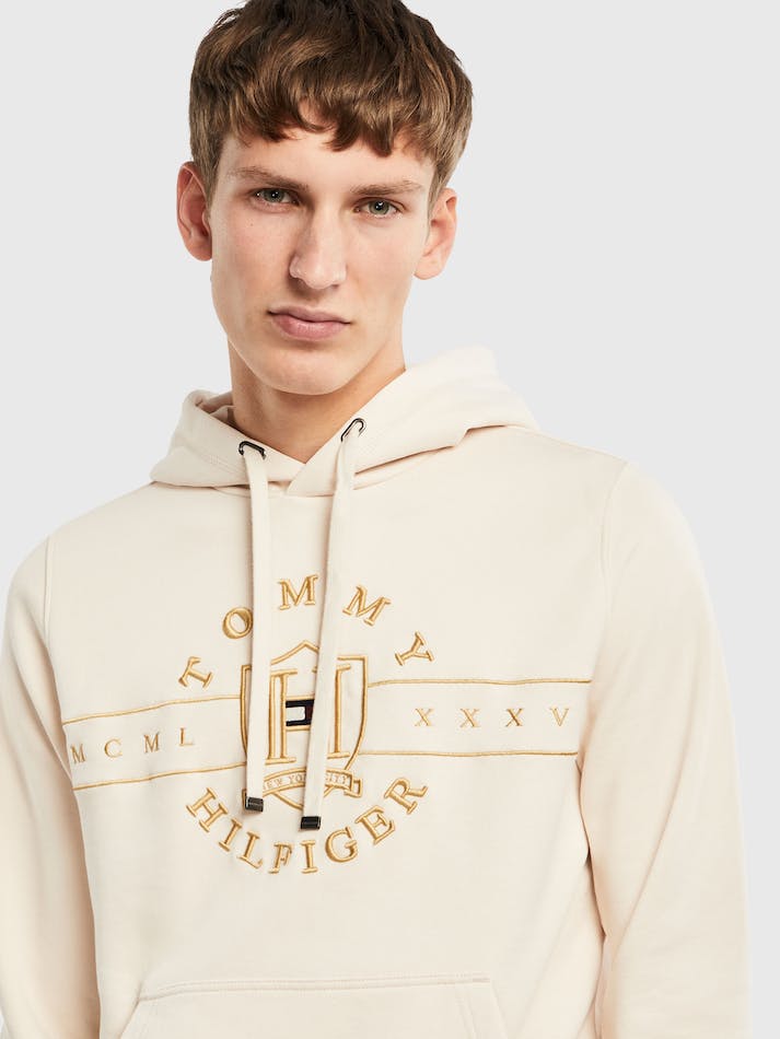 Tommy Hilfiger Icons Logo Men's Hoodie White | zhUp36mMt9VX