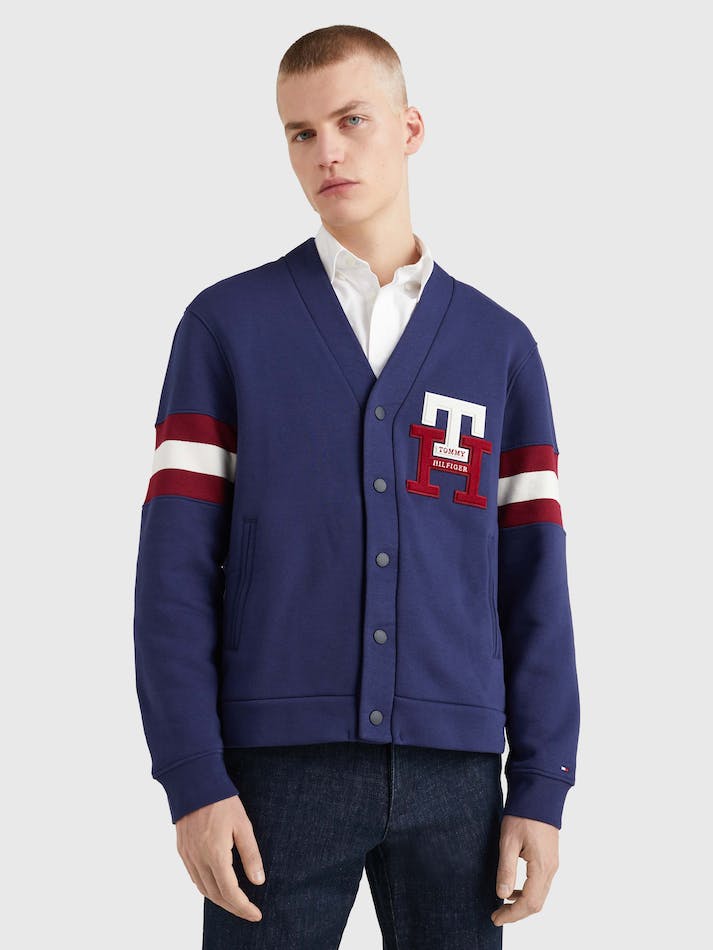 Tommy Hilfiger Icons Monogram Casual Fit Men's Cardigan Navy | FbM8u80S7KNb