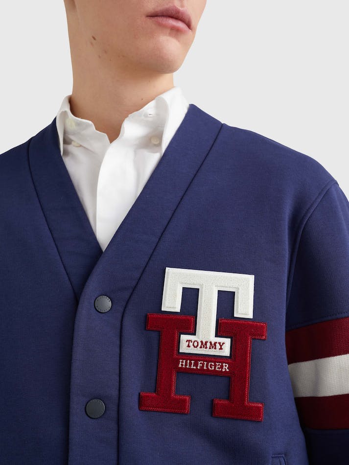 Tommy Hilfiger Icons Monogram Casual Fit Men's Cardigan Navy | FbM8u80S7KNb