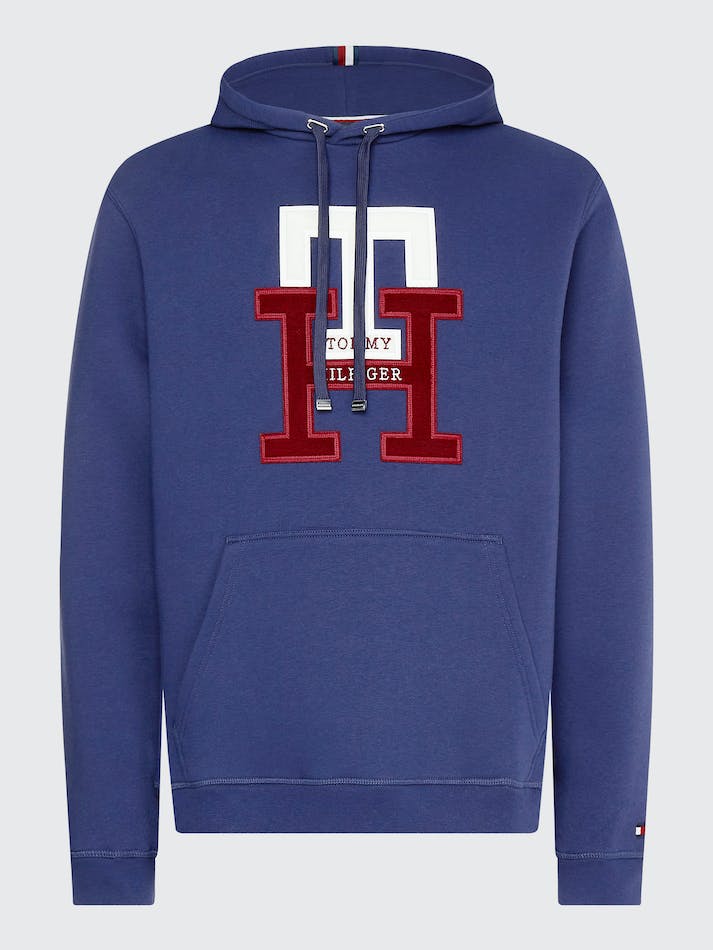 Tommy Hilfiger Icons Monogram Casual Fit Men's Hoodie Navy | 3W6sDQdi5mQy