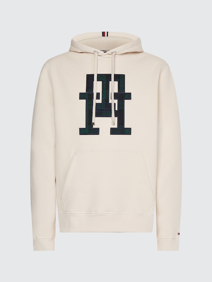 Tommy Hilfiger Icons Monogram Casual Fit Men's Hoodie White | p7vCMQ1MPHpK