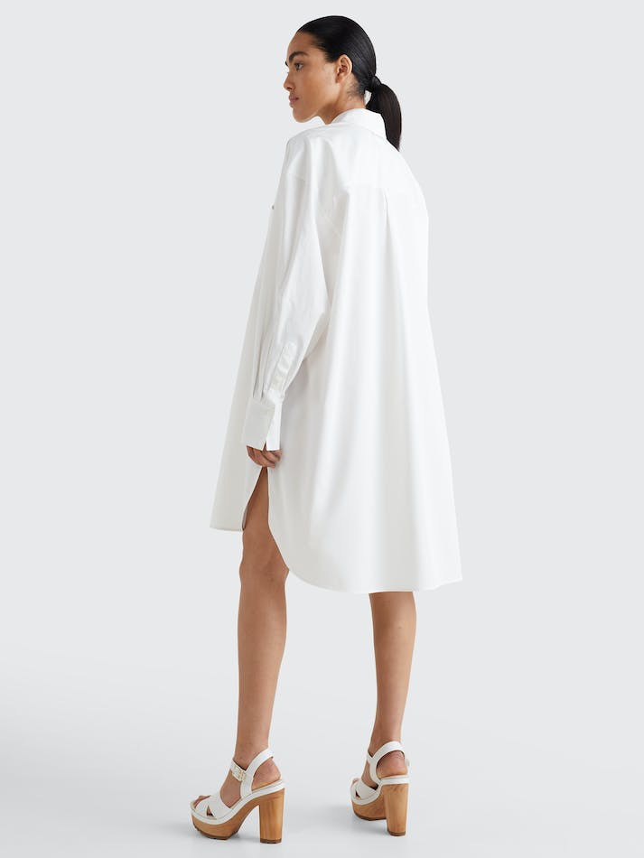 Tommy Hilfiger Icons Oversized Shirt Women's Dress White | tBdC12XdrWQv