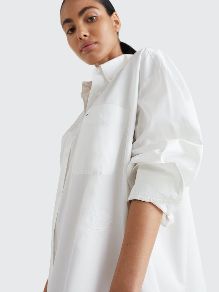 Tommy Hilfiger Icons Oversized Shirt Women's Dress White | tBdC12XdrWQv