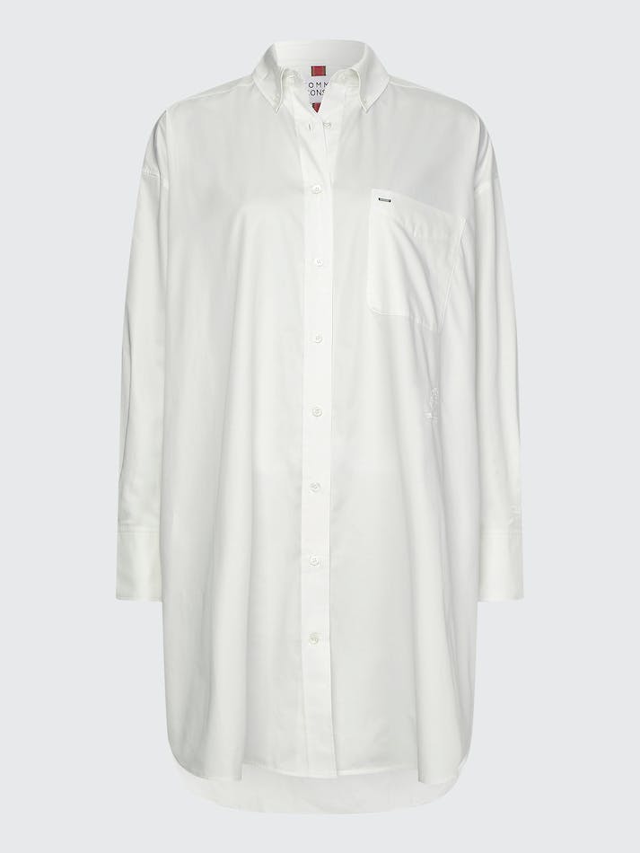 Tommy Hilfiger Icons Oversized Shirt Women's Dress White | tBdC12XdrWQv