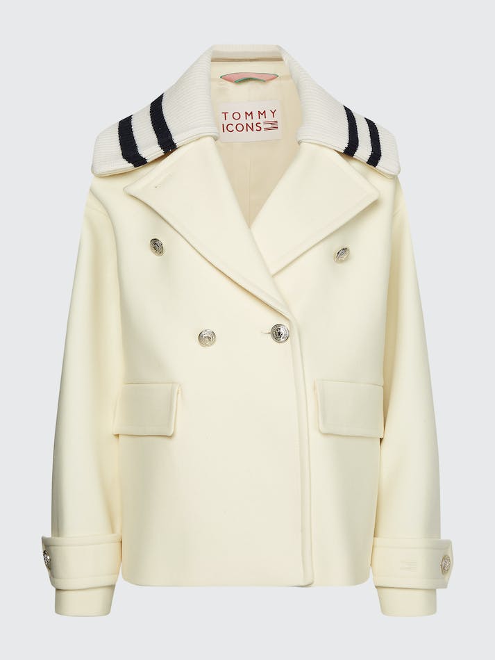 Tommy Hilfiger Icons Relaxed Fit Women's Coats White | fZblU1x45znF