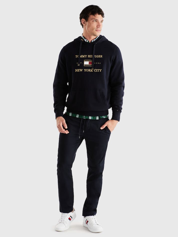 Tommy Hilfiger Icons Terry Men's Hoodie Blue | Nz3lXw3DMBDy