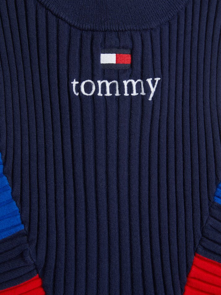 Tommy Jeans Knitted Racerback Crop Women's Tops Navy | 7gpZpTm8jrnv