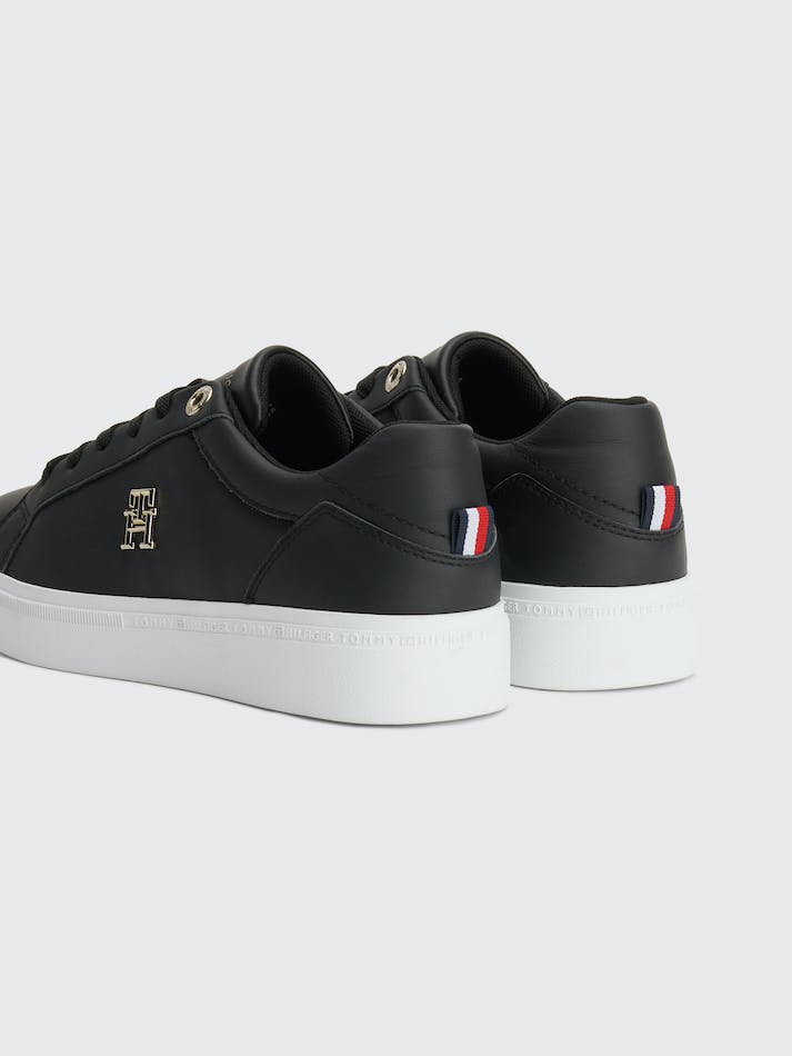 Tommy Hilfiger Leather Court Women's Sneakers Black | S1kddjVqtU9v