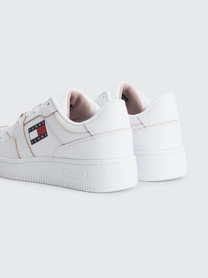 Tommy Hilfiger Leather Cupsole Basketball Women's Sneakers White | KQ4AgTIKFiOg