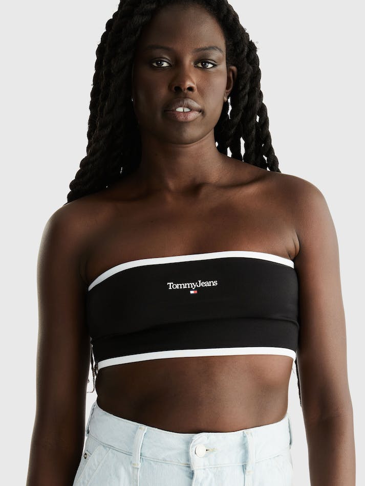 Tommy Jeans Linear Bandeau Women's Tops Black | fF9QPXuEZ25q