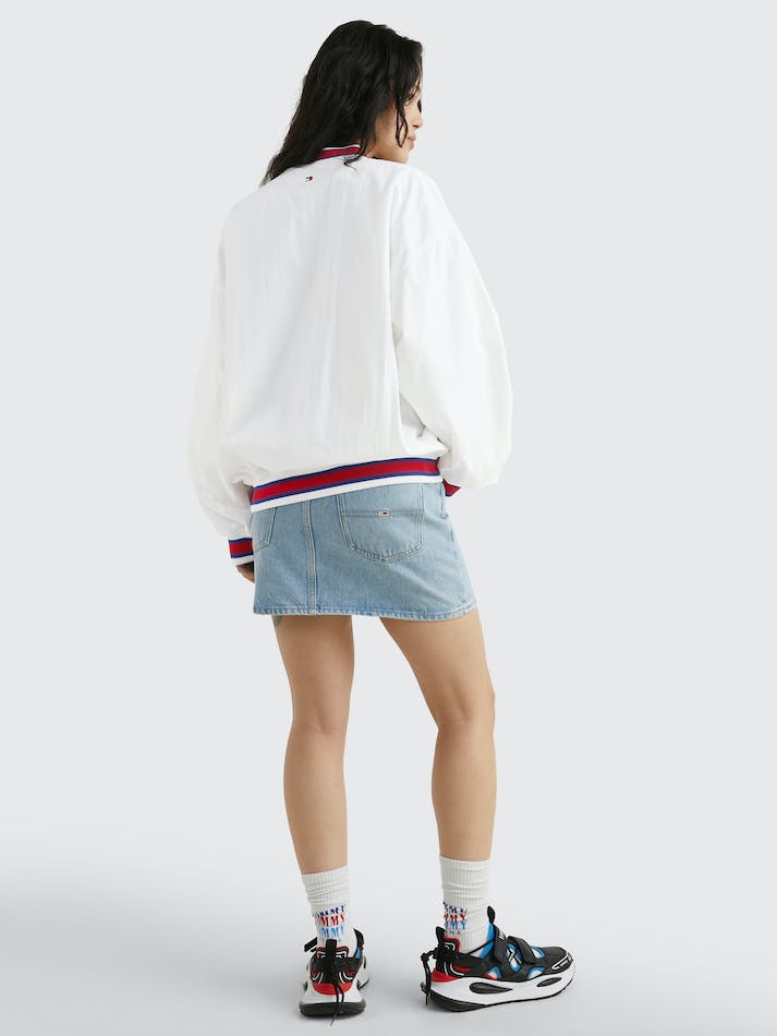 Tommy Jeans Logo Dual Gender Varsity Unisex Jumpers White | u3oa8Lz8x46y