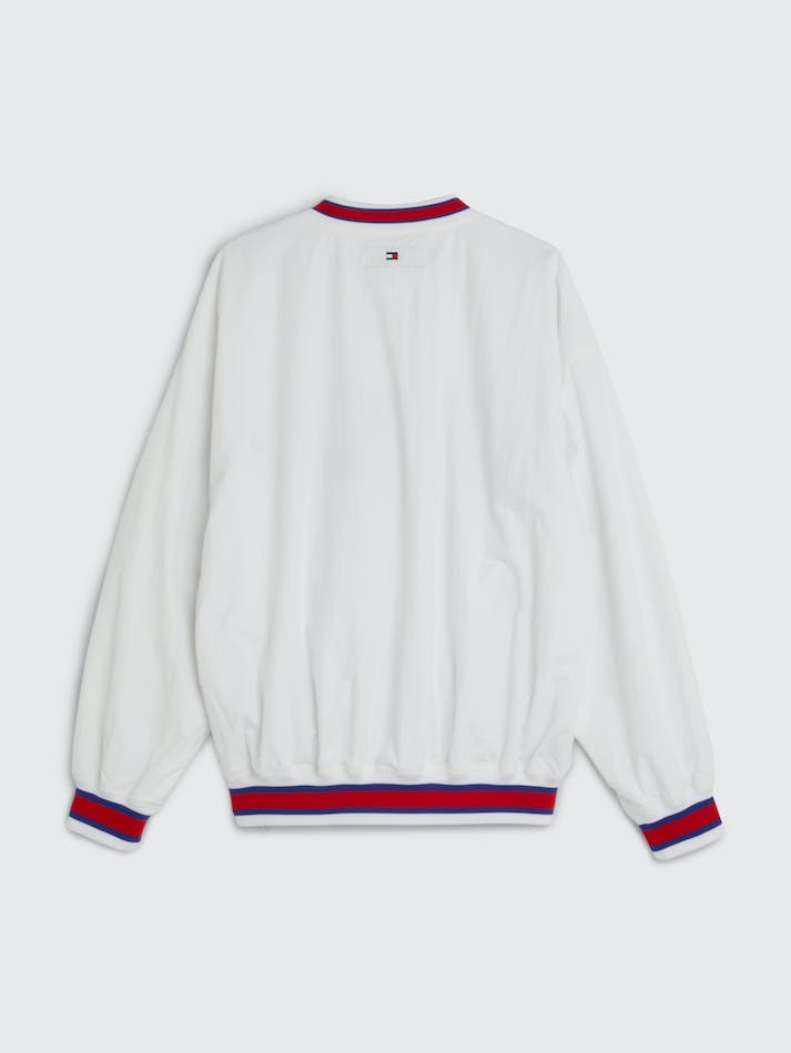 Tommy Jeans Logo Dual Gender Varsity Unisex Jumpers White | u3oa8Lz8x46y