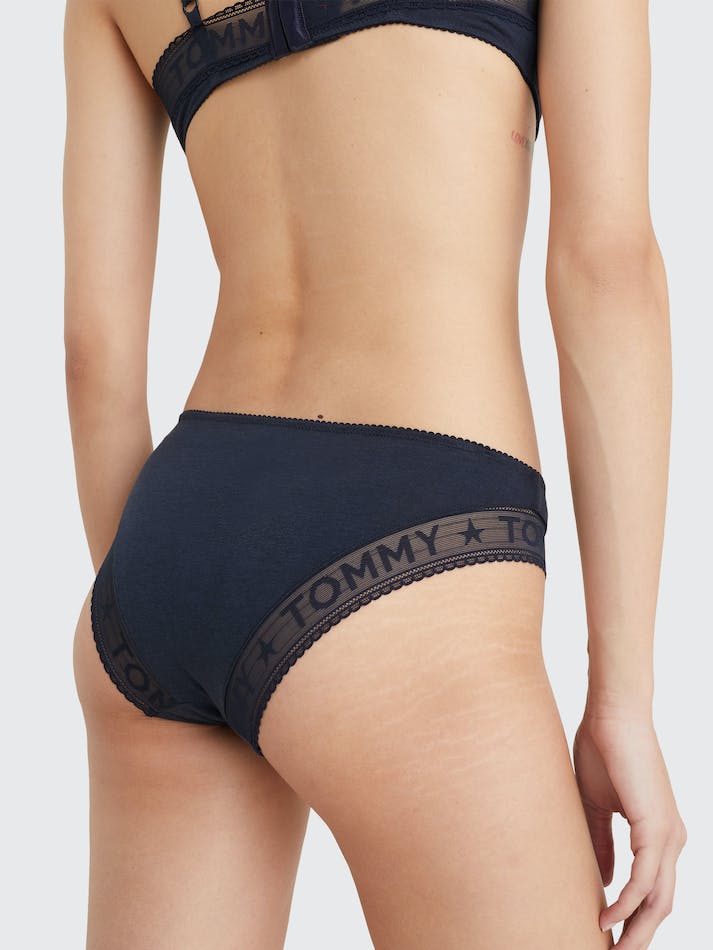 Tommy Hilfiger Logo Lace Women's Underwear Blue | RMfexkjRgOSp