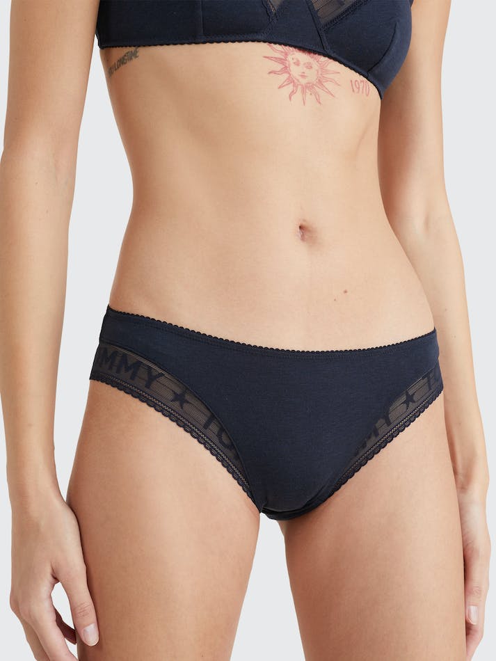 Tommy Hilfiger Logo Lace Women's Underwear Blue | RMfexkjRgOSp