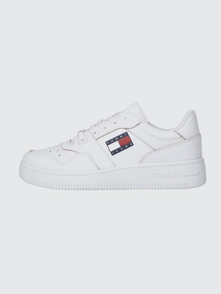 Tommy Hilfiger Logo Leather Basket Men\'s Sneakers White | 0HQLOq5boNxw