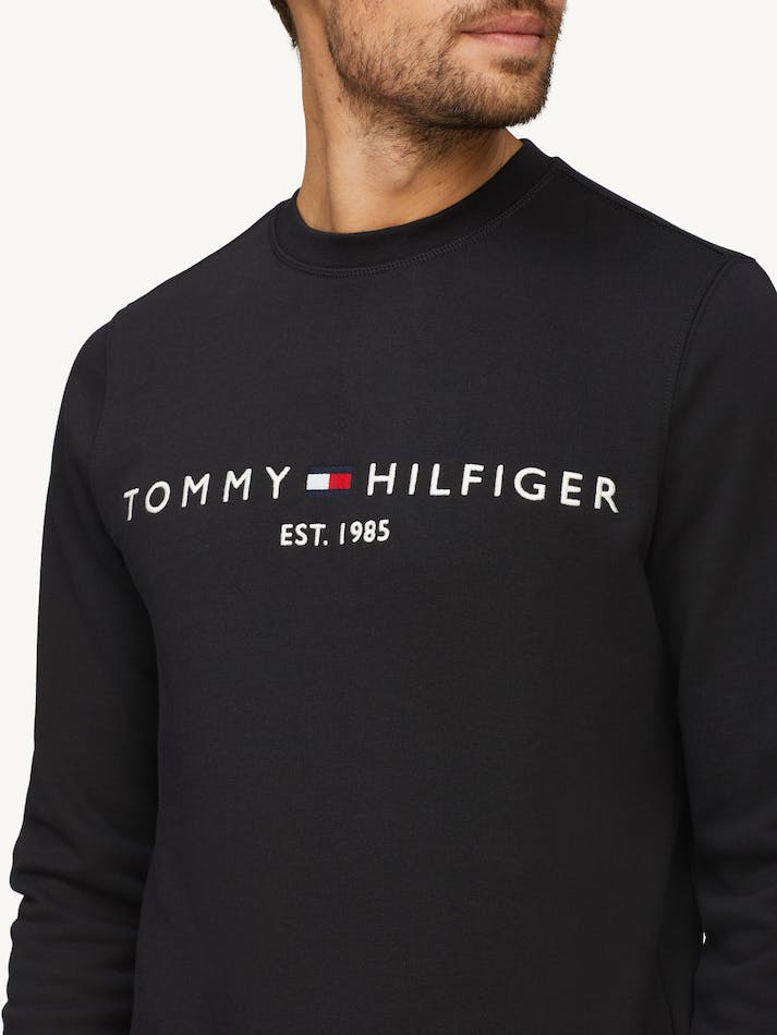 Tommy Hilfiger Logo Men's Sweatshirt Black | TMp60WVc9LoA