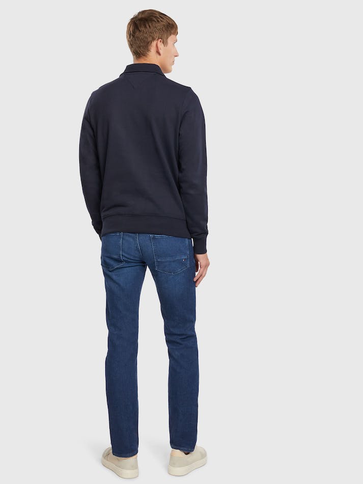 Tommy Hilfiger Logo Mockneck Men's Jumpers Blue | ay93kKCgCZ1K