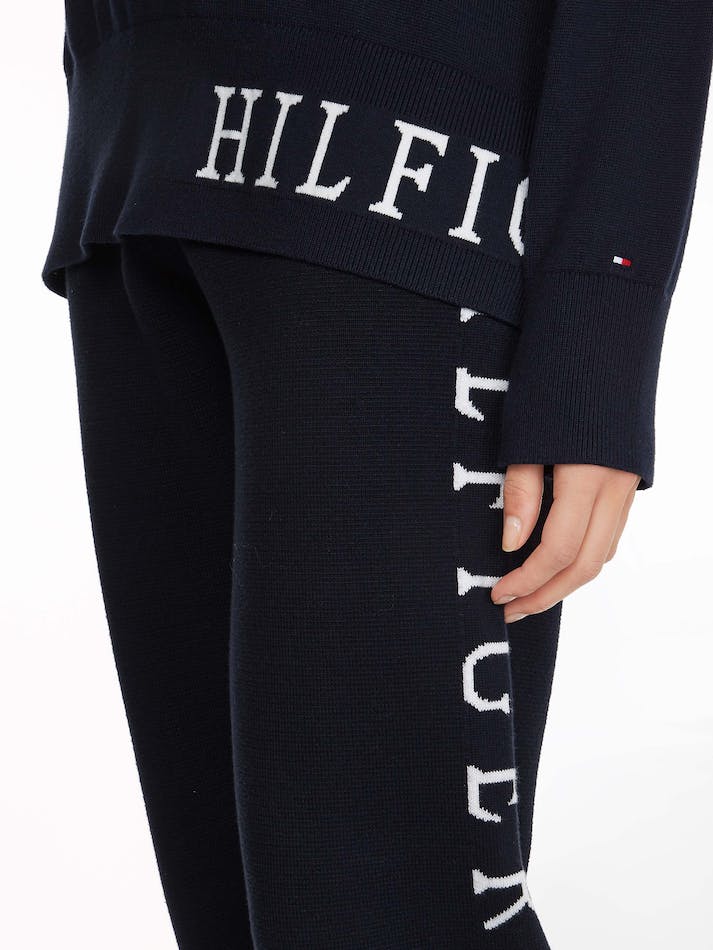 Tommy Hilfiger Logo Organic Cotton Women's Jumpers Blue | YDwwGLmwYDn2