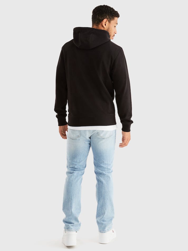 Tommy Jeans Logo Oversized Skater Men's Hoodie Black | JxDwjFUDQpYc