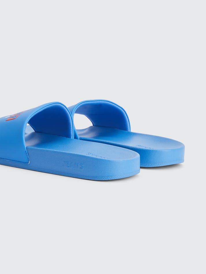 Tommy Hilfiger Logo Pool Men's Slides Blue | FtDt0WxadUhp