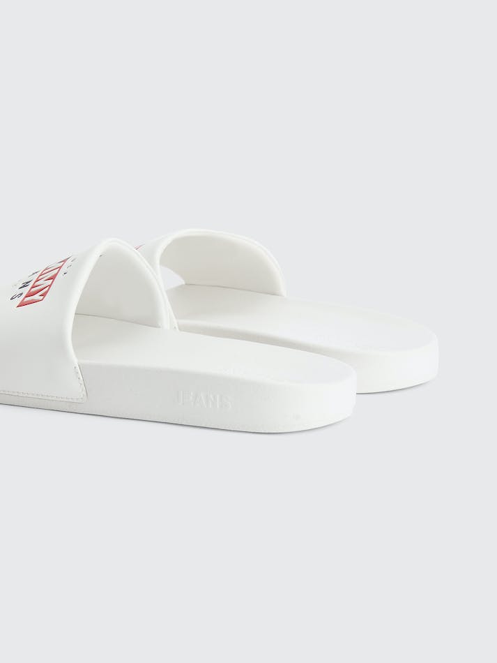 Tommy Hilfiger Logo Pool Men's Slides White | Me8A1XRmrO1F