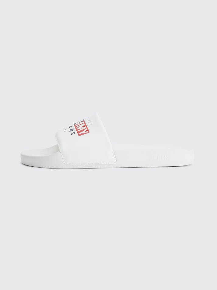 Tommy Hilfiger Logo Pool Men's Slides White | Me8A1XRmrO1F