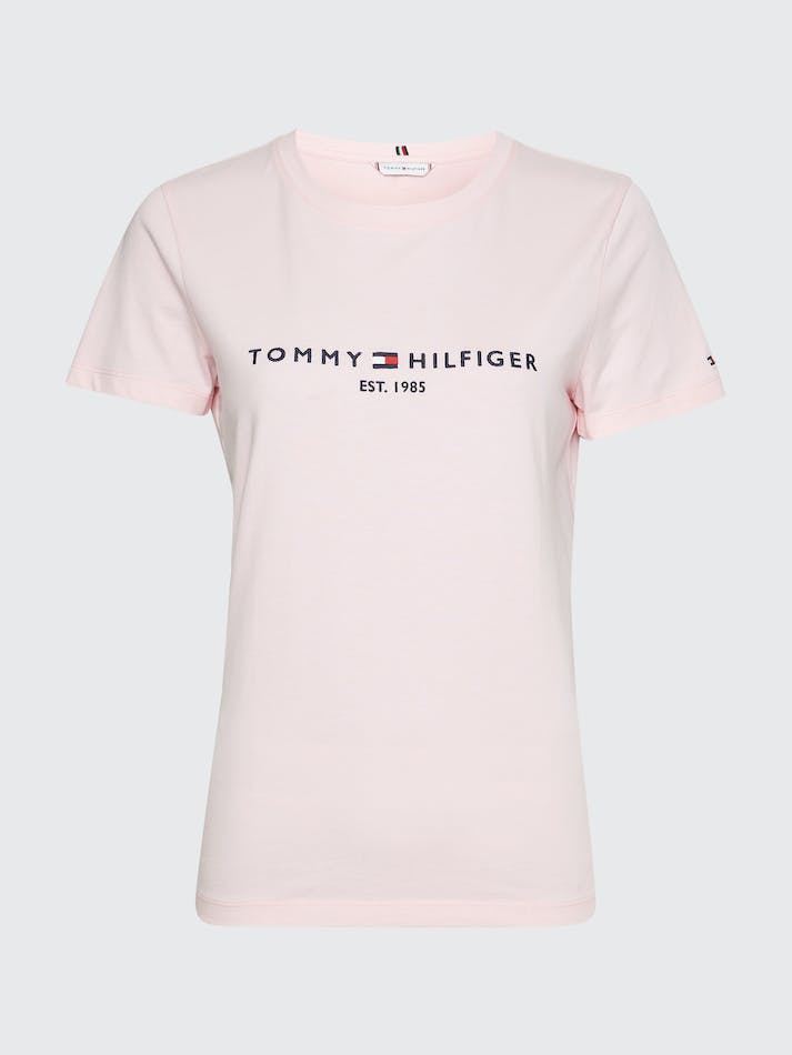 Tommy Hilfiger Logo Regular Fit Women's T Shirts Pink | KtFh5HtIDtKF