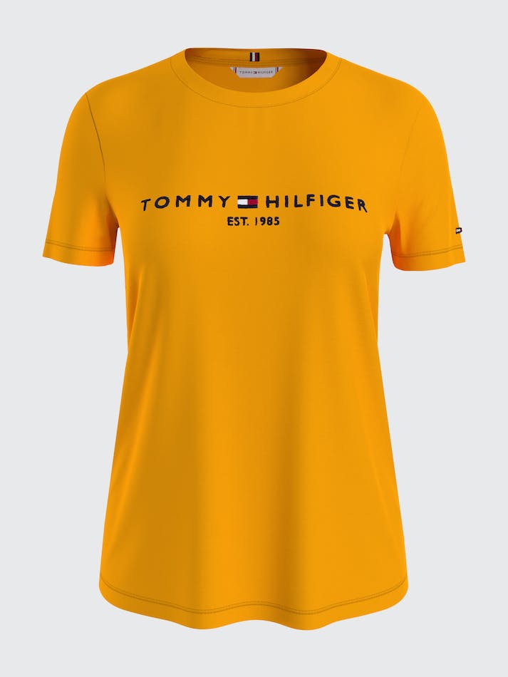 Tommy Hilfiger Logo Regular Fit Women's T Shirts Solstice | ky2Fi635pkj5