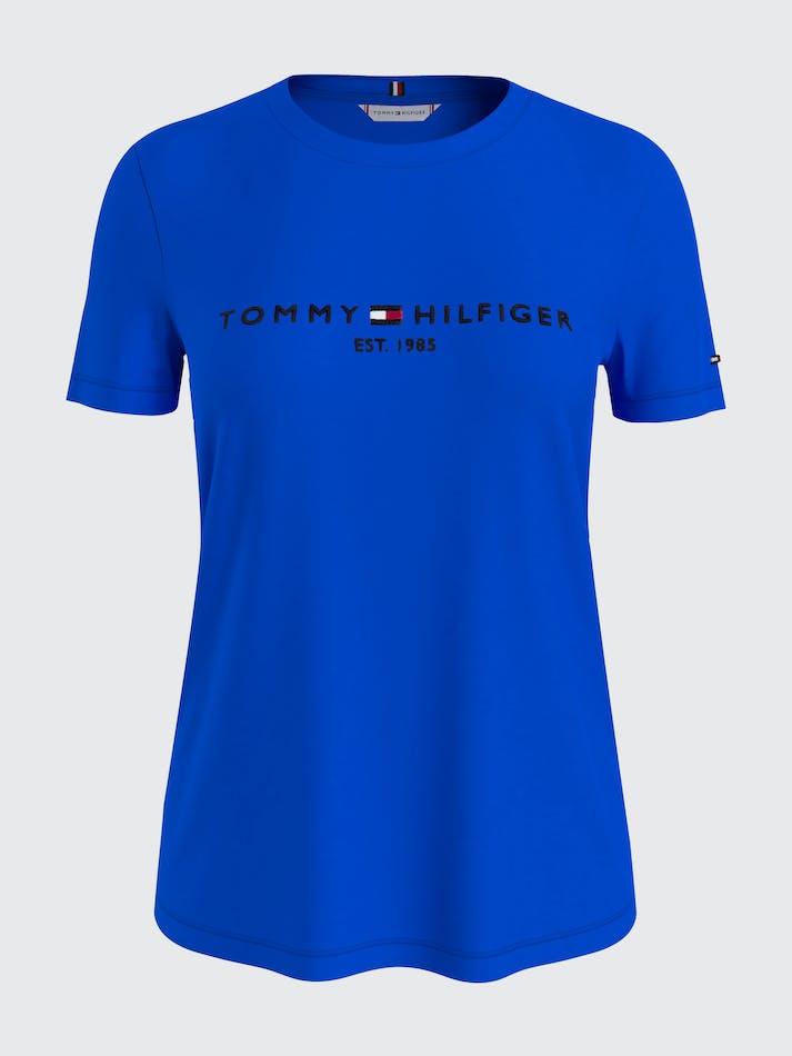 Tommy Hilfiger Logo Regular Fit Women's T Shirts Blue | wloft0qQcNui