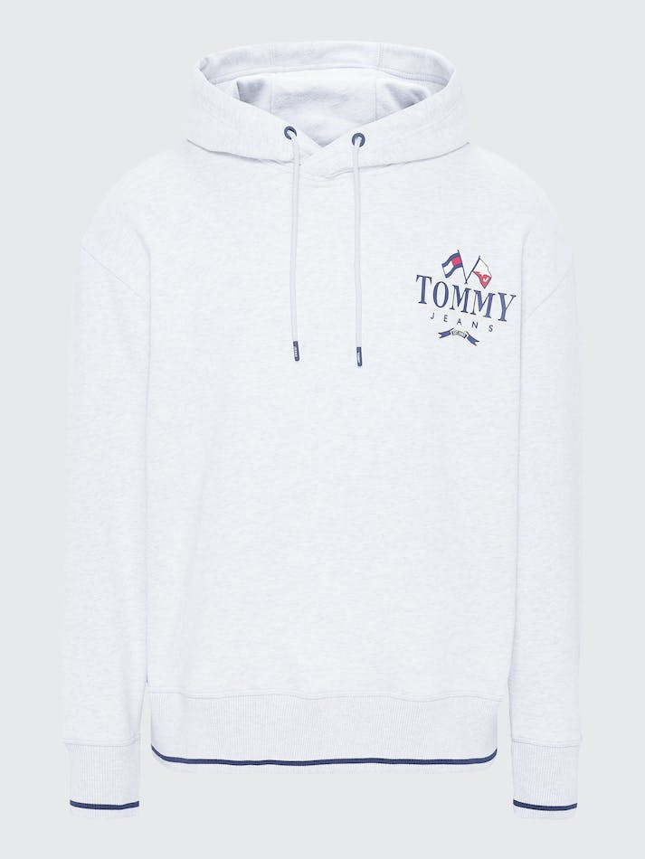 Tommy Jeans Logo Relaxed Fit Skater Men's Hoodie Silver Grey | 9n6JOLlTjauY