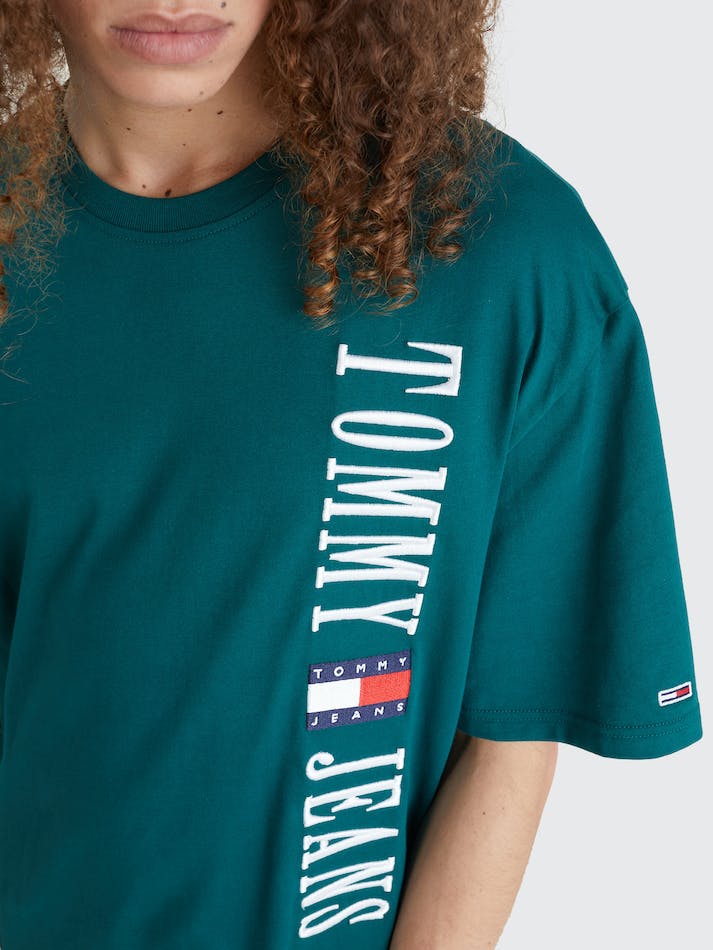 Tommy Jeans Logo Skater Men's T Shirts Dark Green | FpKPymXbrNhc