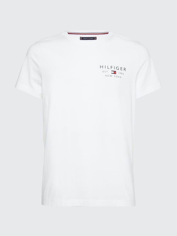 Tommy Hilfiger Logo Slim Fit Men's T Shirts White | v2a9NCRR6wJz