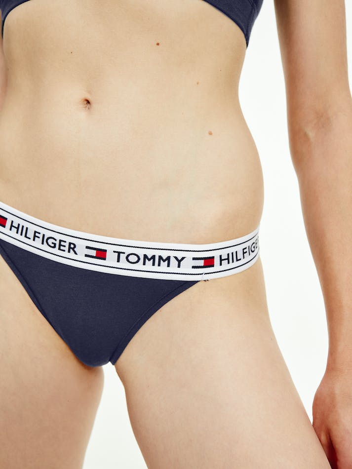 Tommy Hilfiger Logo Stretch Cotton Women's Underwear Navy | Kat8TTufg1ka