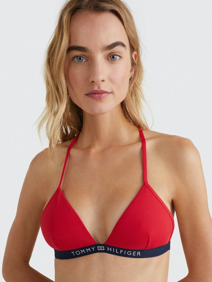 Tommy Hilfiger Logo Triangle Bikini Women's Swimwear Red | RBOENveHFdEk