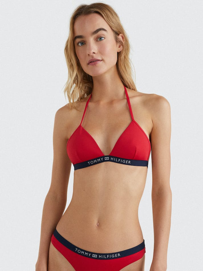 Tommy Hilfiger Logo Triangle Bikini Women's Swimwear Red | RBOENveHFdEk