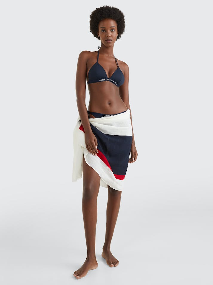 Tommy Hilfiger Logo Triangle Bikini Women's Swimwear Blue | aJd5bc8LXbyV